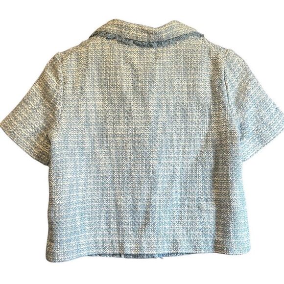 Joie Womens Tweed Short Sleeve Jacket Blue Small Petite Career - Picture 4 of 4